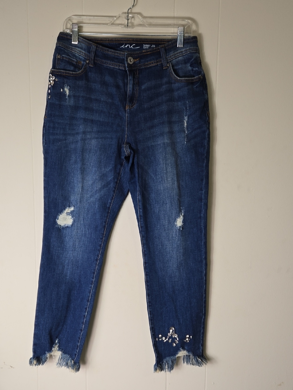 Skinny Leg Distressed Embellished Curvy Fit S10